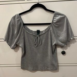 Grey semi-crop top